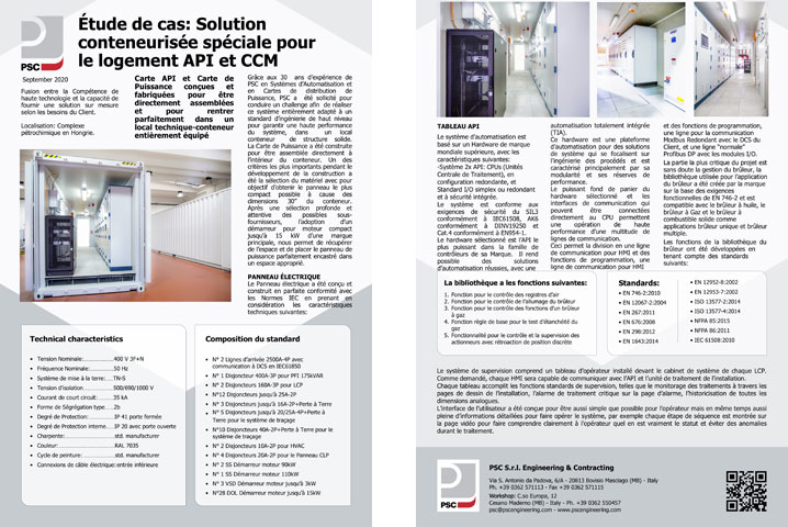 Case study: Special containerized solution for PLC and MCC housing